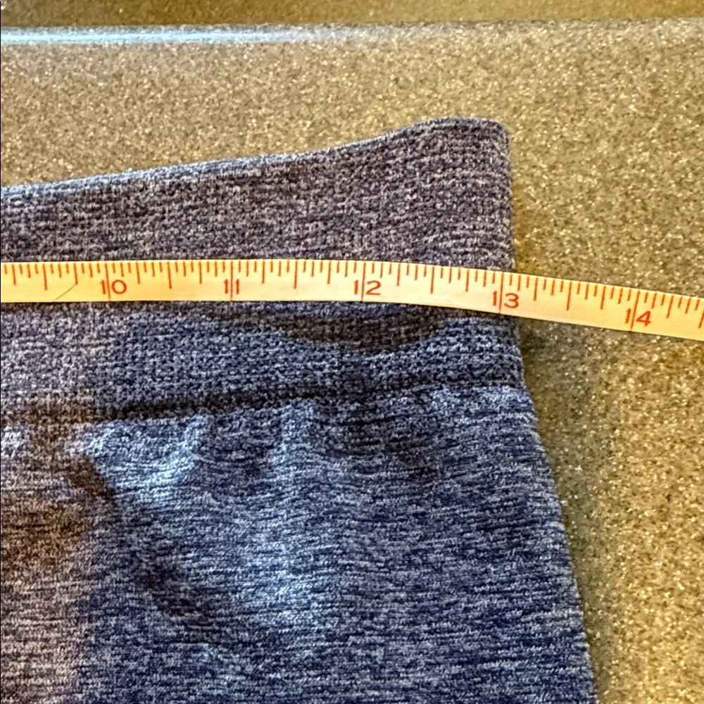 Womens High Waisted Fleece Lined‎ Leggings Heather Blue Marl Activewear Lounge